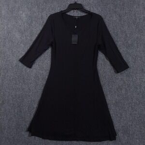Tart Collections Dress Womens Medium Black 3/4 Sleeve A-Line Stretch Knit‎ LBD